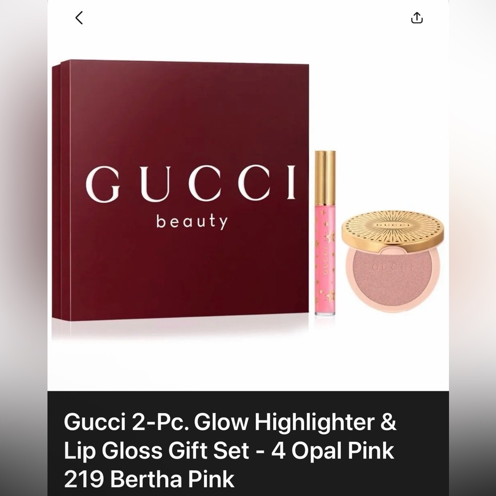 Gucci Beauty Highlighter and Lip Gloss Set - Pink and Gold